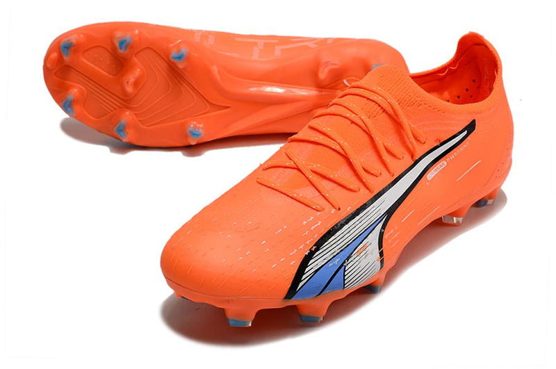 Chuteira Puma Ultra Ultimate Campo - Laranja e Branco